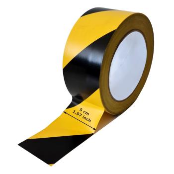 Floor marking tape black-yellow soft PVC adhesive tape warning tape marking tape trade fair industry 33m