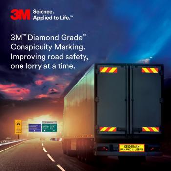 3M™ 983-71 Diamond Grade Konturmarkierung für Wohnmobil, LKW, BUS in Gelb, 53,5 mm x 50 m, UN ECE 104