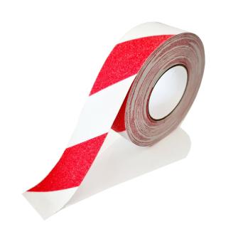 Antirutsch Klebeband rot-weiß 50mm breit selbstklebend grobkörnig Antislip Tape