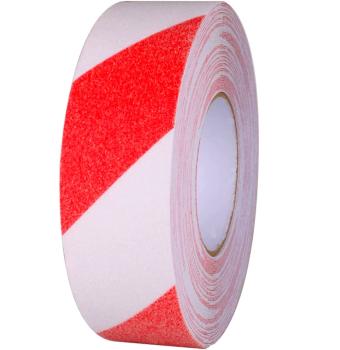 Antirutsch Klebeband rot-weiß 50mm breit selbstklebend grobkörnig Antislip Tape