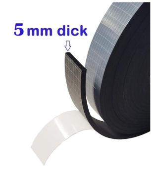 EPDM Premium Dichtband 5mm dick Zellkautschuk mit Acrylatkleber, einseitig klebend, mit Gittergelege verstärkt, Moosgummi 10m