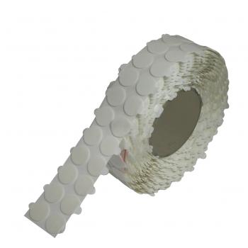 PE foam adhesive dots, white, double-sided Ø25mm, strong/strong adhesive