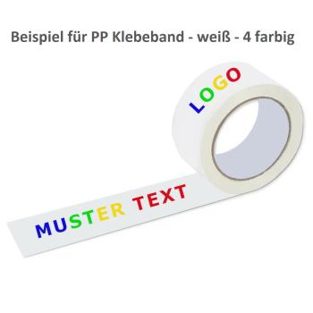 Individuell bedrucktes PP-Packband Klebeband in 44mµ dick, laut abrollend, 50mm x 66m