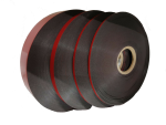 Schaumklebeband Acrylat doppelseitig, 67kg/m³, Montageklebeband Spiegelklebeband schwarz 50m, mit roter PE Folie